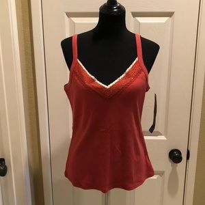 Crazy Horse ribbed tank with lace NWT
